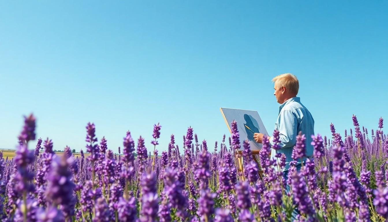 purple flower painting